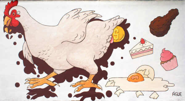 Mural gallina Águe